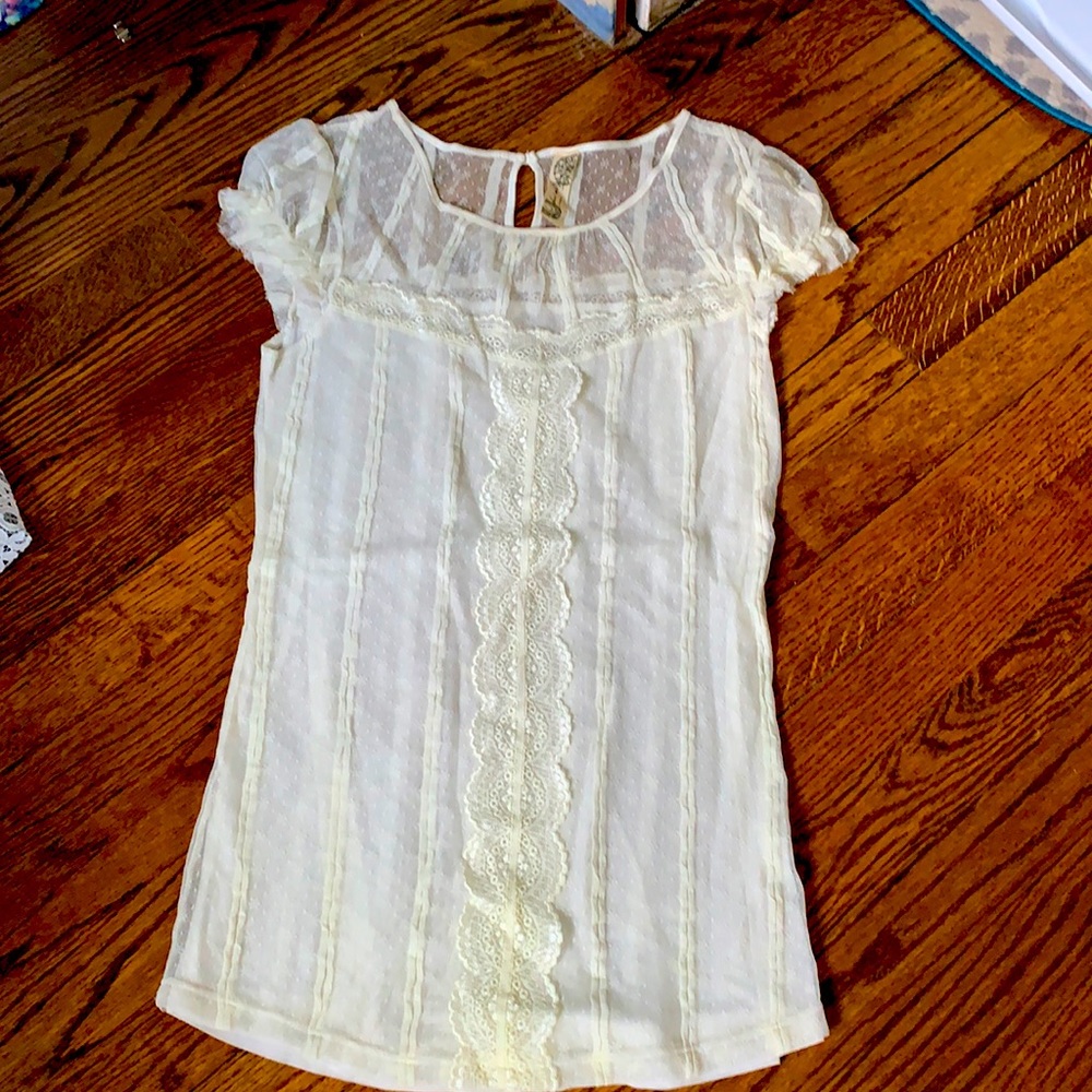 Cream free people blouse